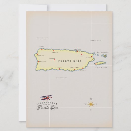 Carte illustrée de Porto Rico. (Dos)
