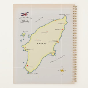 Carte illustrée de Rhodes.