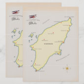 Carte illustrée de Rhodes. (Devant / Derrière)