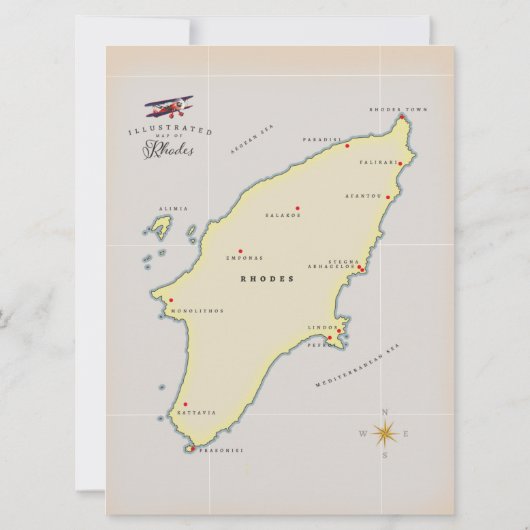 Carte illustrée de Rhodes. (Dos)