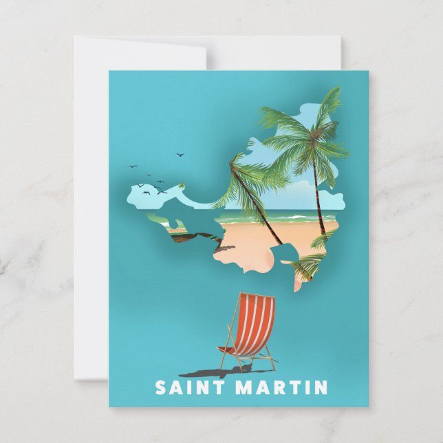 Carte illustrée de Saint-Martin. (Devant)