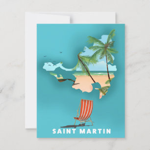 Carte illustrée de Saint-Martin.