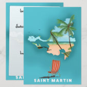 Carte illustrée de Saint-Martin. (Devant / Derrière)