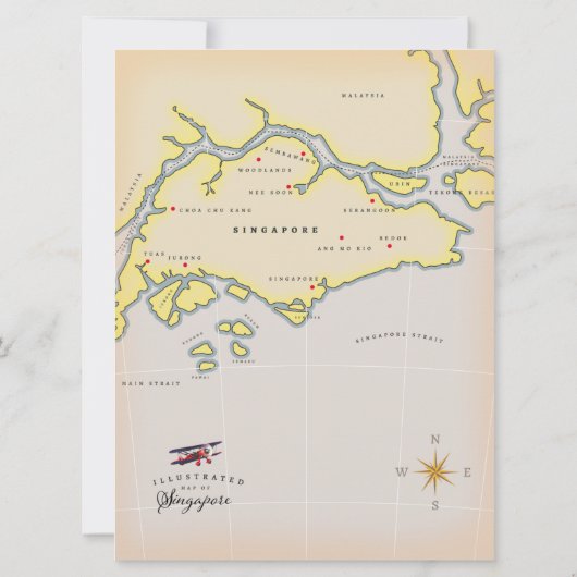 Carte illustrée de Singapour (Dos)