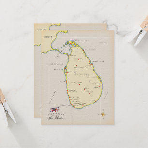Carte illustrée de Sri Lanka