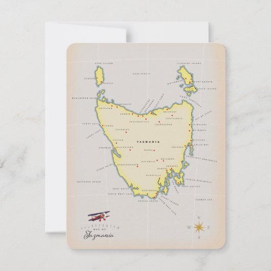 Carte illustrée de Tasmanie. (Dos)