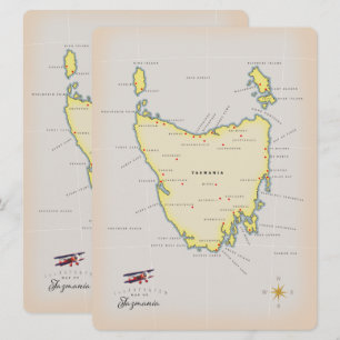 Carte illustrée de Tasmanie.