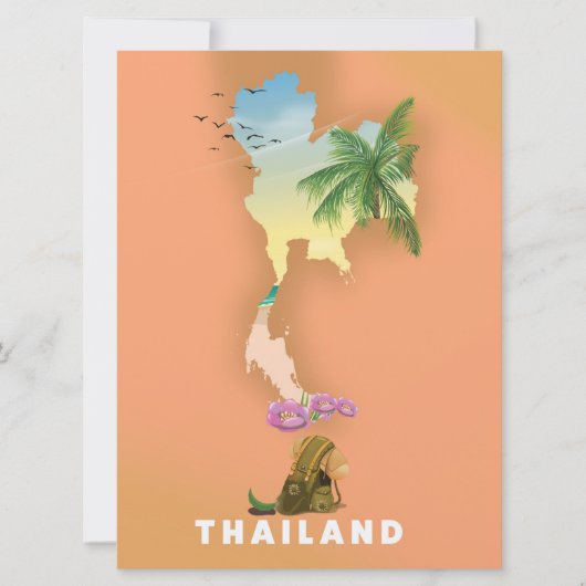 Carte illustrée de Thaïlande (Devant)