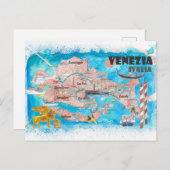 Carte illustrée de Venise Italie (Devant / Derrière)