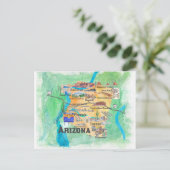 Carte illustrée de voyage de l'État d'Arizona État (Debout devant)