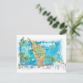 Carte illustrée de voyage des Antilles de la Domin (Debout devant)