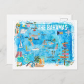 Carte illustrée des Bahamas avec les routes princi (Devant / Derrière)
