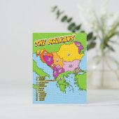 Carte illustrée des Balkans dans le style Pop Art (Debout devant)