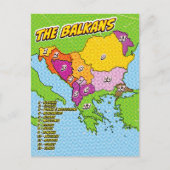Carte illustrée des Balkans dans le style Pop Art (Devant)