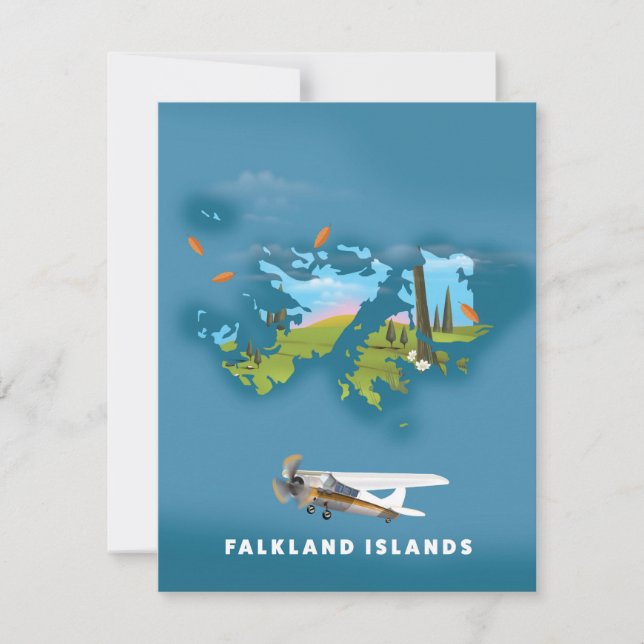 carte illustrée des îles Falkland (Devant)