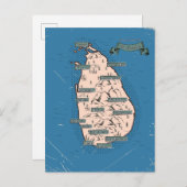 Carte Illustrée Des Voyages Du Sri Lanka (Devant / Derrière)