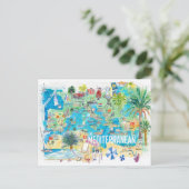 Carte illustrée des voyages en mer Méditerranée (Debout devant)