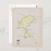 Carte illustrée d'Ibiza (Devant / Derrière)