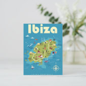 Carte illustrée d'Ibiza (Debout devant)