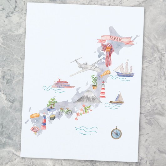 Carte illustrée du Japon