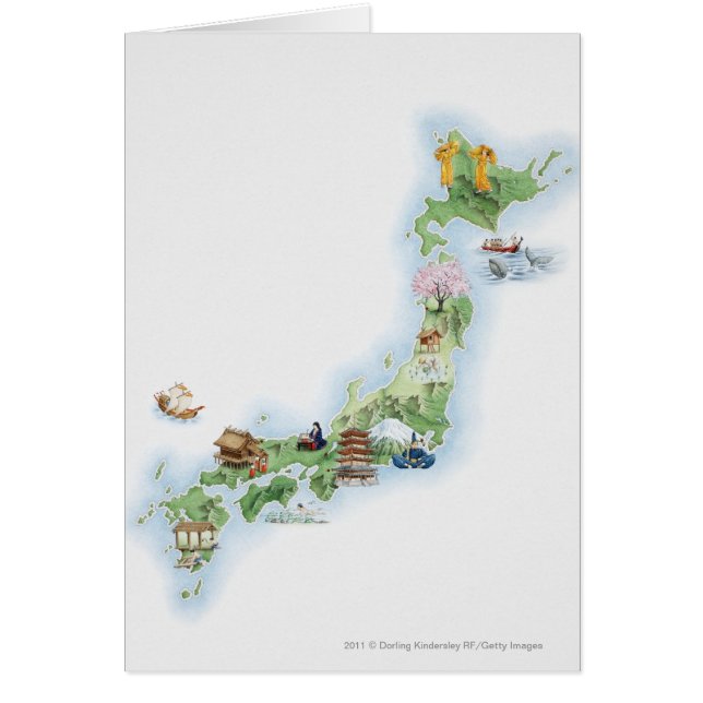 Carte illustrée du Japon antique (Devant)