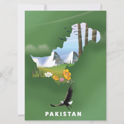 Carte illustrée du Pakistan pour les voyageurs. (Devant)