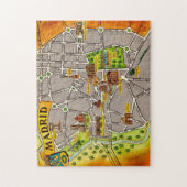 Carte illustrée du puzzle de Madrid (Vertical)