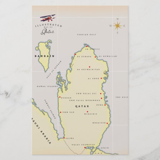 Carte illustrée du Qatar (Devant)