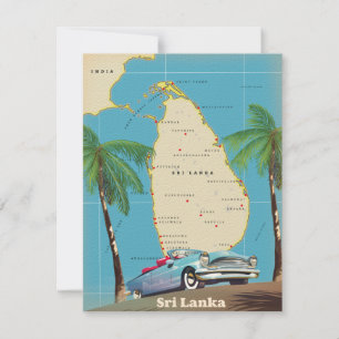 Carte illustrée du Sri Lanka