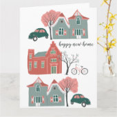 Carte illustrée Happy New Home (Fleur jaune)