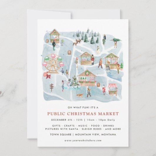 Carte illustrée | Marché de Noël (Devant)