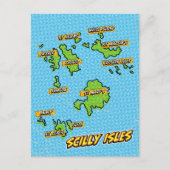 carte illustrée Pop Art des îles Scilly (Devant)