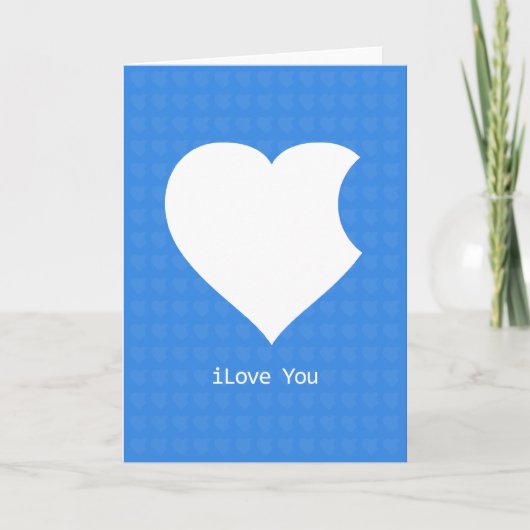Carte iLove You bleu (Devant)