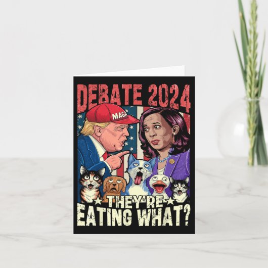 Carte Ils mangent ce débat amusant Élection 2024 Animaux (Devant)