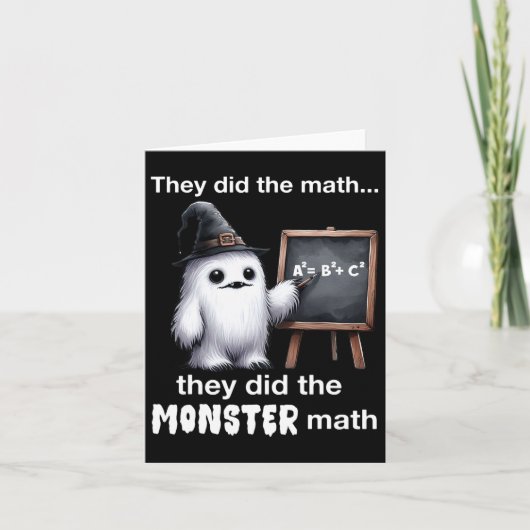 Carte Ils Ont Fait Le Math Monster Yeti Funny Halloween  (Devant)