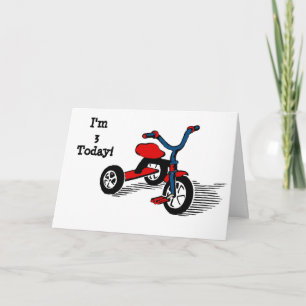 Carte I'm 3 Today Tricycle Birthday Card