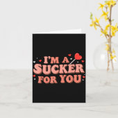 Carte Im A Sucker For You Retro Valentines Day Funny Say (Fleur jaune)