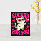 Carte I'm A Sucker For You Valentines Day Funny Cat Love (Fleur jaune)
