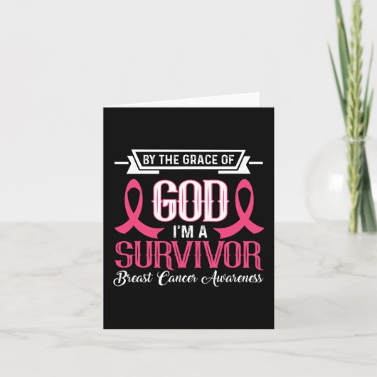 Carte I'm A Survivor Breast Cancer Awareness Pink Ribbon (Devant)