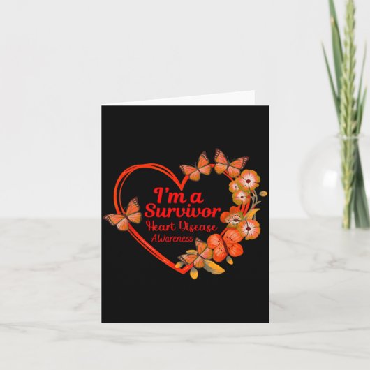 Carte I'm A Survivor Heart Disease Awareness Red Butterf (Devant)