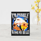 Carte Im Bble Wash My Belly Frenchie Bulldog (Fleur jaune)
