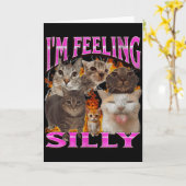 Carte I'm Feeling Silly Funny Cat Meme Bootleg Graphic F (Fleur jaune)