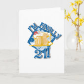 Carte I'm Finally 21 (Fleur jaune)