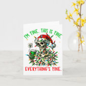 Carte I'm Fine Everything Is Fine Christmas Skeleton Xma (Fleur jaune)