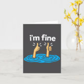Carte I'm Fine Thumbs Up Two Like Hand Funny Sarcasm Hum (Fleur jaune)