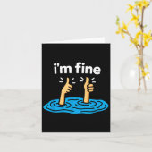 Carte I'm Fine Thumbs Up Two Like Hand Funny Sarcasm Hum (Fleur jaune)