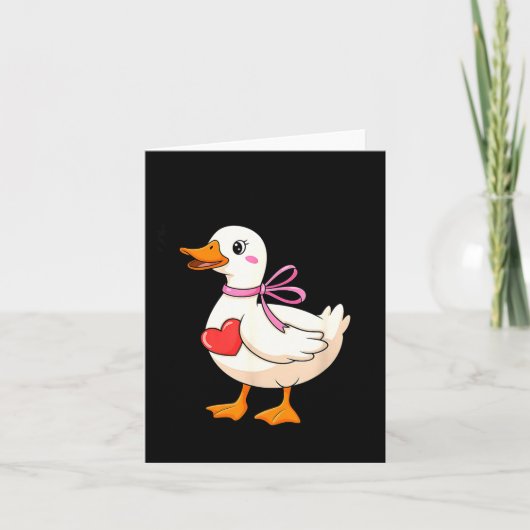 Carte I'm Goosey For You Coquette Valentine Goose (Devant)
