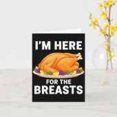 Carte I'm Here For The Breasts, Funny Thanksgiving Turke (Fleur jaune)