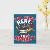 Carte I'm Just Here For Hockey Funny Quote Hockey Lover  (Fleur jaune)