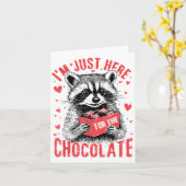 Carte I'm Just Here For The Chocolate Funny Raccoon Vale (Fleur jaune)
